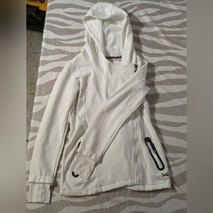 Women's White Zipper Hoodie